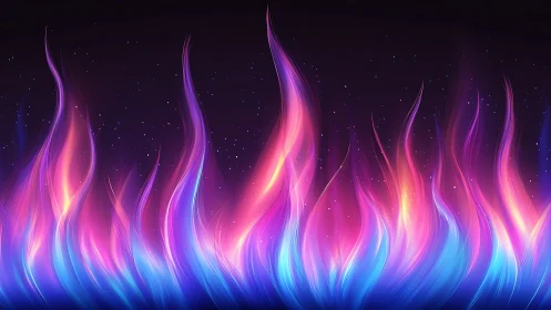 Neon Aurora Flames Dance Through Cosmic Darkness