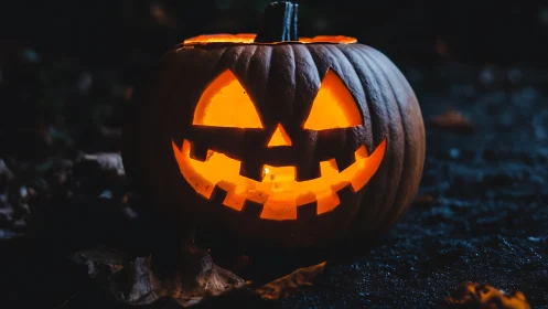 Grinning jack o lantern trades shadows for molten moonlight