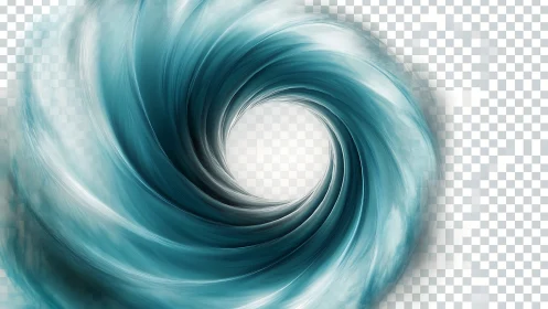 Cyan vortex ring forms dynamic radial motion on transparent field