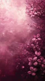 Gradient Floral Elegance Against Pink Haze.