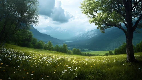 Wildflower valley inhales the mountains’ quiet morning light