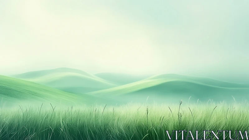 Whisper-soft hills breathe in pale mint morning light