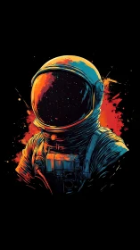 Starlit visor drinks in cosmic ink and neon solar fire