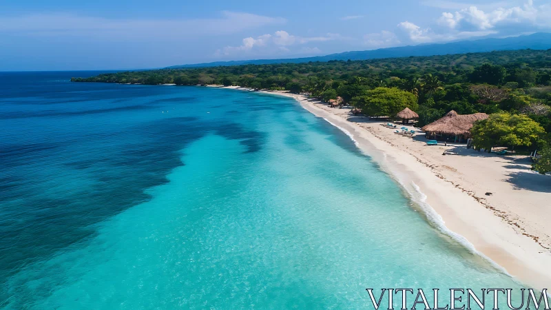 Turquoise Paradise: Where Ocean Sighs Embrace the Shore.