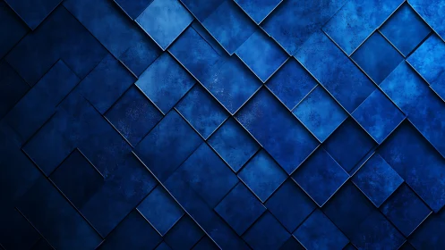 Layered blue geometric panels forming textured pattern.