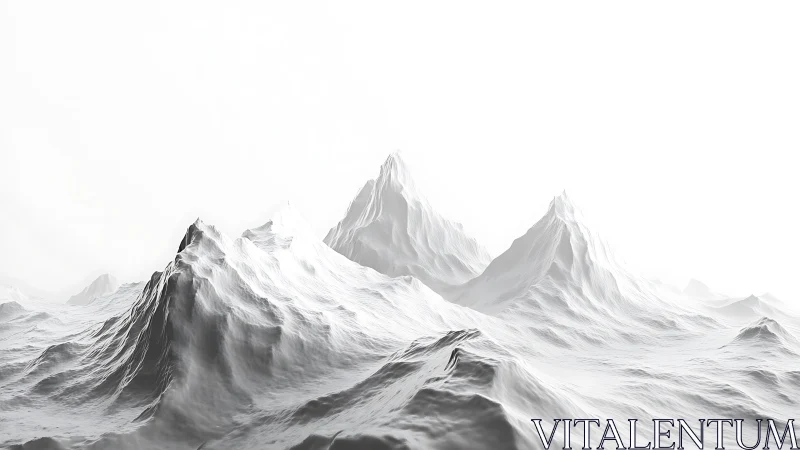 Snow-quiet spectral peaks carve a luminous paper horizon.