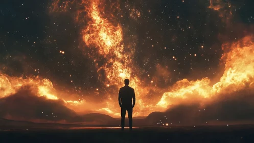 Solitary Soul Faces the Cosmic Inferno Ahead.