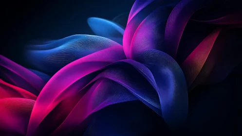 Velvet neon waves curling through a dreamy midnight glow.