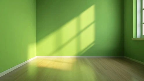 Sunlit green room inviting quiet moments of fresh calm.