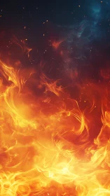 Combustion Dynamics with Gradient Chromatic Transition from Yellow to Cerulean Blue