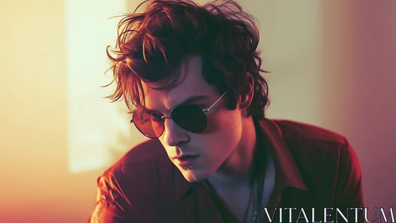 Digital portrait with cinematic backlighting and warm gradient tones.