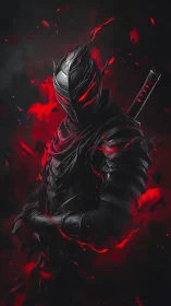 Infernal obsidian knight in ember-lit fragmented armor