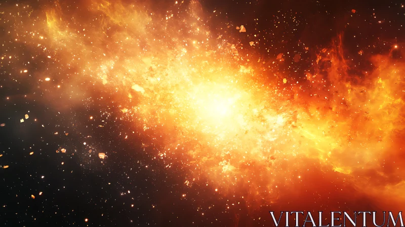 Stellar firestorm tears open the night with molten starlight