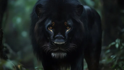 Black Panther's Golden Gaze in the Shadows.