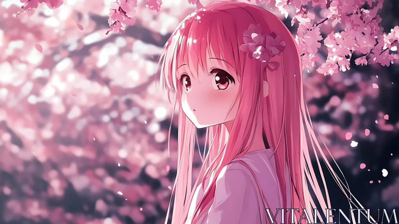 Cherry blossom dusk pauses with a soft pinkhearted gaze