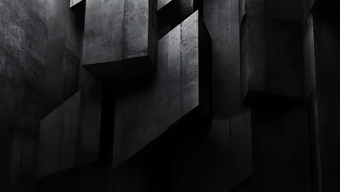 Concrete monolith architecture creates stark geometric shadow play.