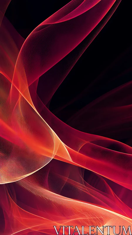 Layered red and orange light waves intersect on black background