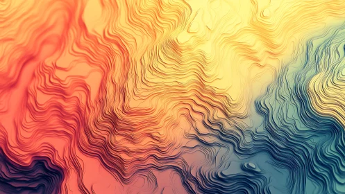 Layered contour lines flow across warm to cool gradient