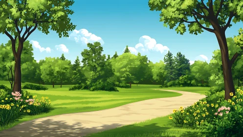 Beautiful Park Pathway: A Serene Garden Escape