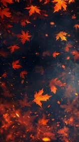 Autumnal Descent: Ethereal Maple Leaves in Cinematic Motion.