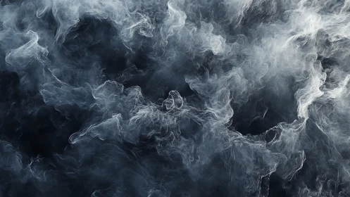 Swirling cold smoke billows across deep shadowed void