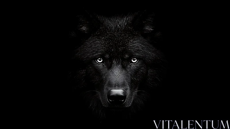 Midnight wolf gaze carves a silver path through darkness