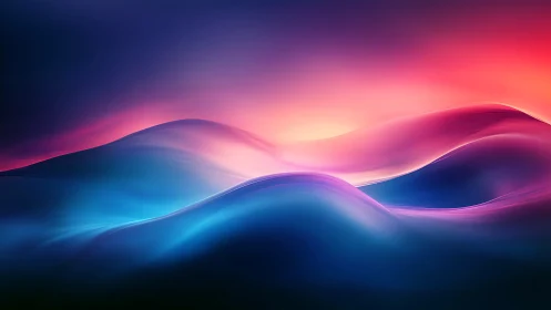Gradient-lit abstract waveforms form smooth volumetric surfaces