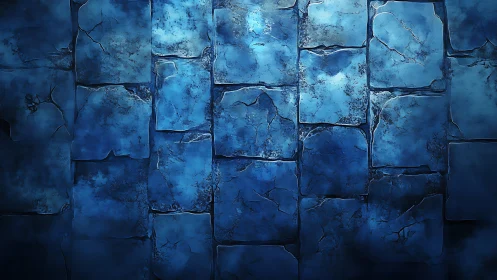 Weathered cobalt stone tiles with cracked surface pattern.