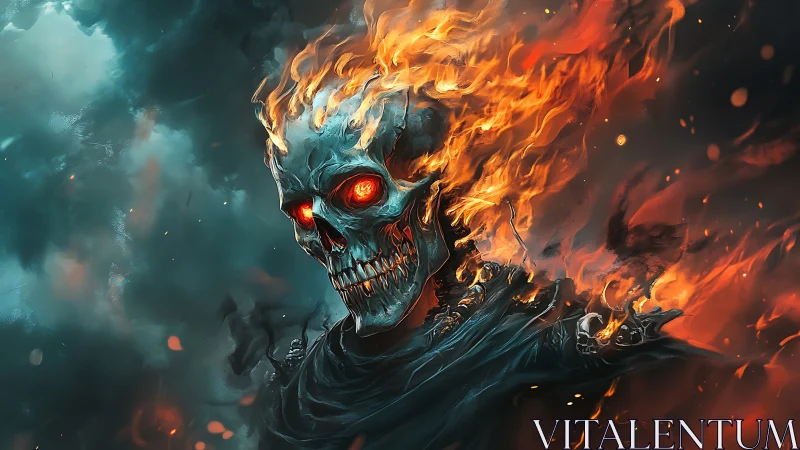 Skull of stormfire laughs loudly through molten midnight