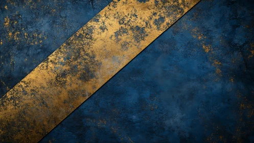Diagonal gold stripe cuts across deep blue grunge texture