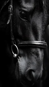 Quiet strength in a close-up portrait of a black horse.