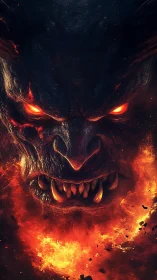 Infernal titan grins through a storm-ring of living fire.