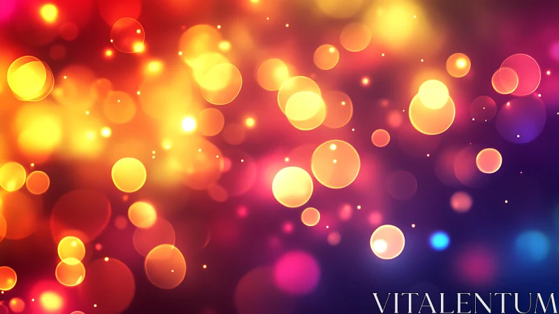 Vibrant bokeh lights abstract background in warm glowing colors.