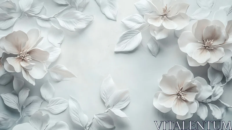 Soft Blooms in Monochrome: A Peaceful Floral Dream.