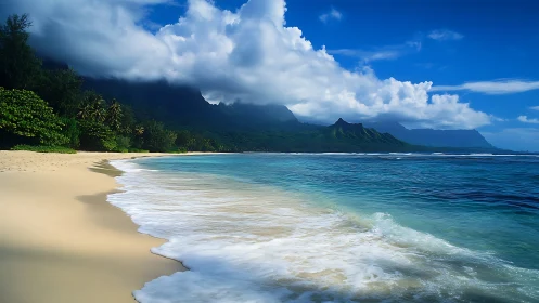 Kauai Beach with Bali Hai Mountain View