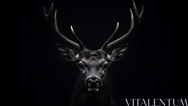 Quiet strength glows in a stag’s antlers against deep night