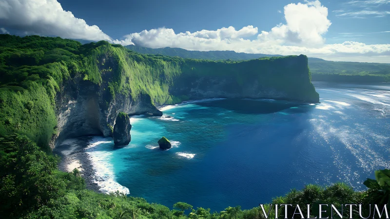 Emerald Cliffs Frame Paradise Beach in Turquoise Waters.