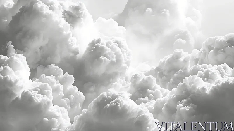 Billowing cloud cathedrals sculpted in luminous white sky.