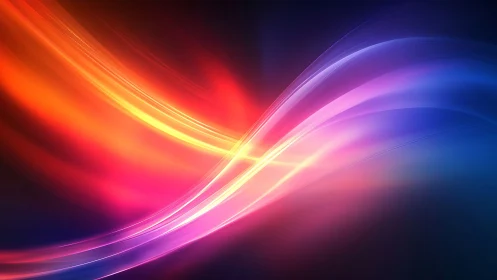 Chromatic light trails with gradient arcs on dark spectrum field