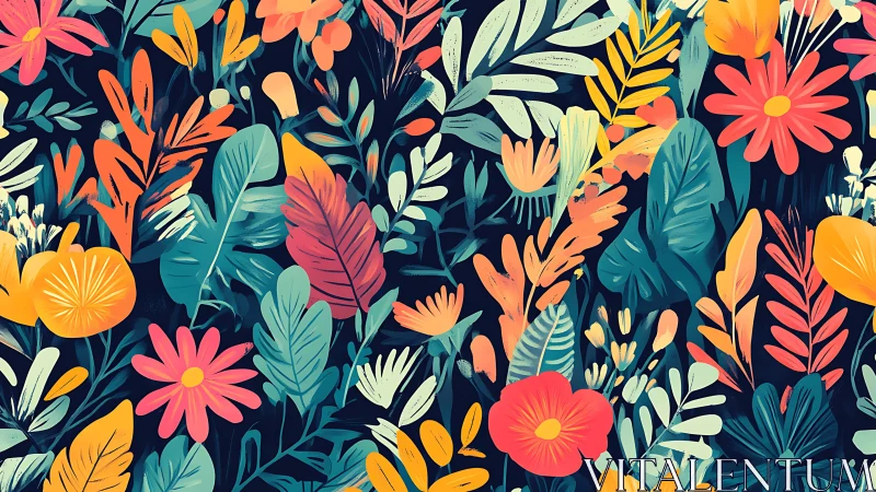 Wildflower Symphony Dances Across Midnight Canvas