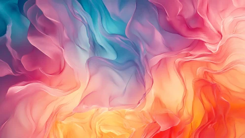 Chromatic fluid dynamics in layered translucent ribbonscape.