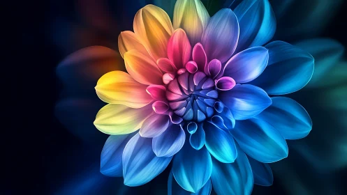 Rainbow Bloom Radiates Luminous Petals.