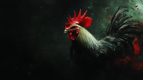 Crimson Rooster: A Bold Portrait in Fire and Feathers.