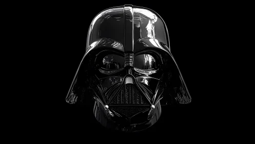 Darth Vader helmet in dramatic lighting, high-contrast digital art.