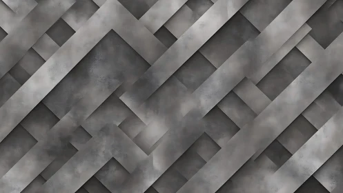 Layered metallic geometric panels with smoky texture pattern.