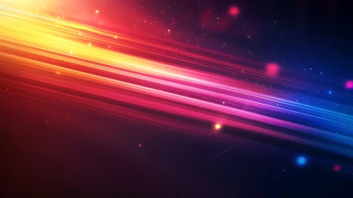 Vivid Light Trails on Dark Background, Futuristic Digital Art.