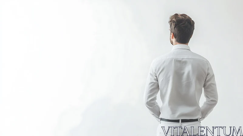 Posterior Profile Male Posture Study in Neutral Composition.