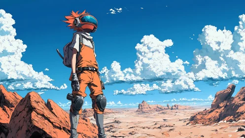 Sky-dazed desert scout studies tomorrow’s endless horizon