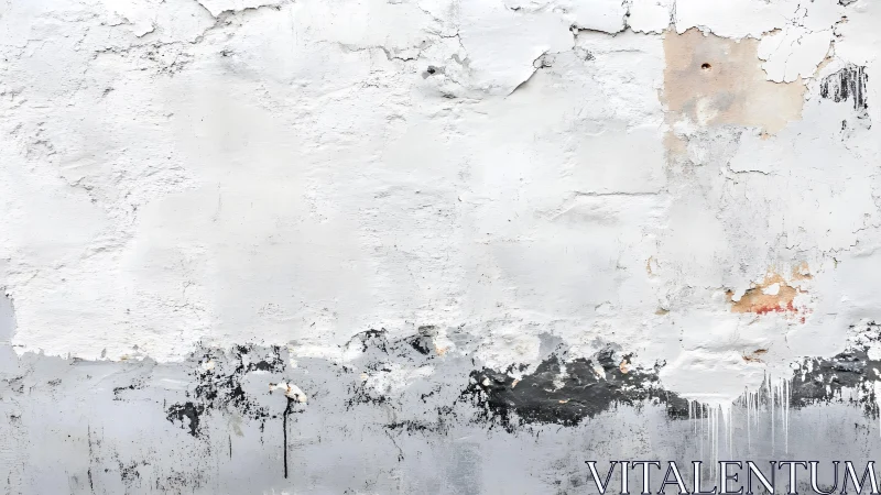 Weathered white concrete wall with peeling paint texture, urban style.