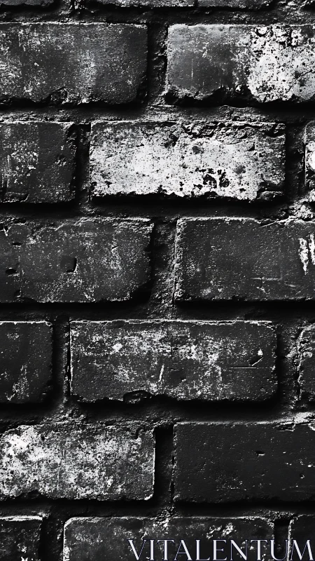Monochrome textured brick wall with distressed patina surface.